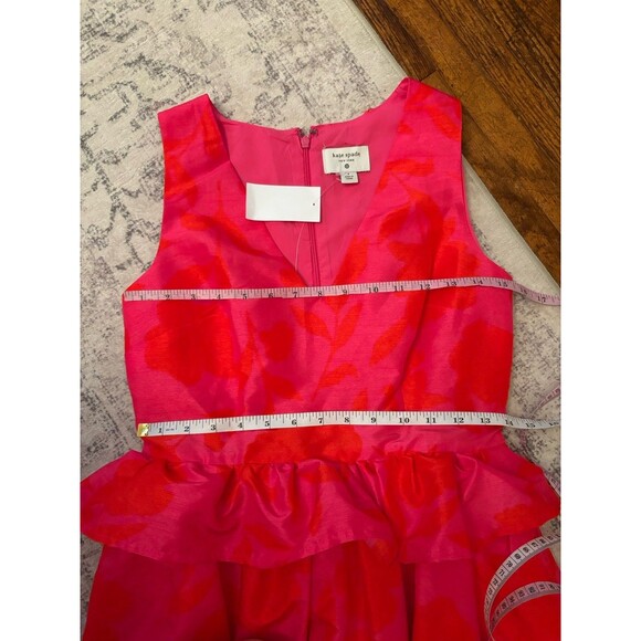 Kate Spade x Target Classic Rose Peplum Midi Dress Size 4 NWT Pockets Cocktail - Picture 6 of 10